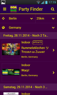 smartphone app goabase party finder